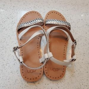 UGG Silver and White Sandals